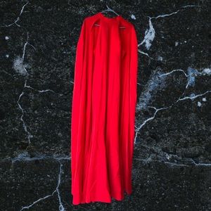 Red dress with cape
